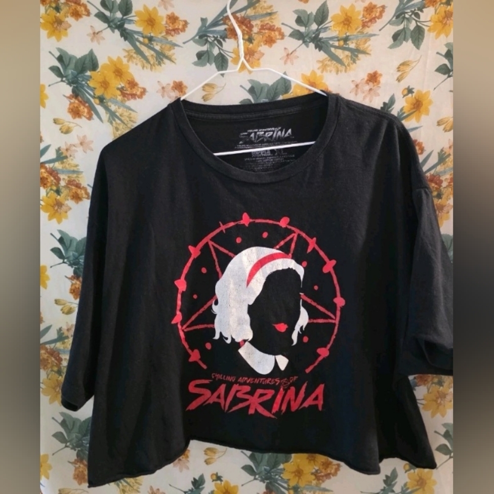 Ripple Junction Women's Black Chilling Adventures Of Sabrina Graphic Crop Top